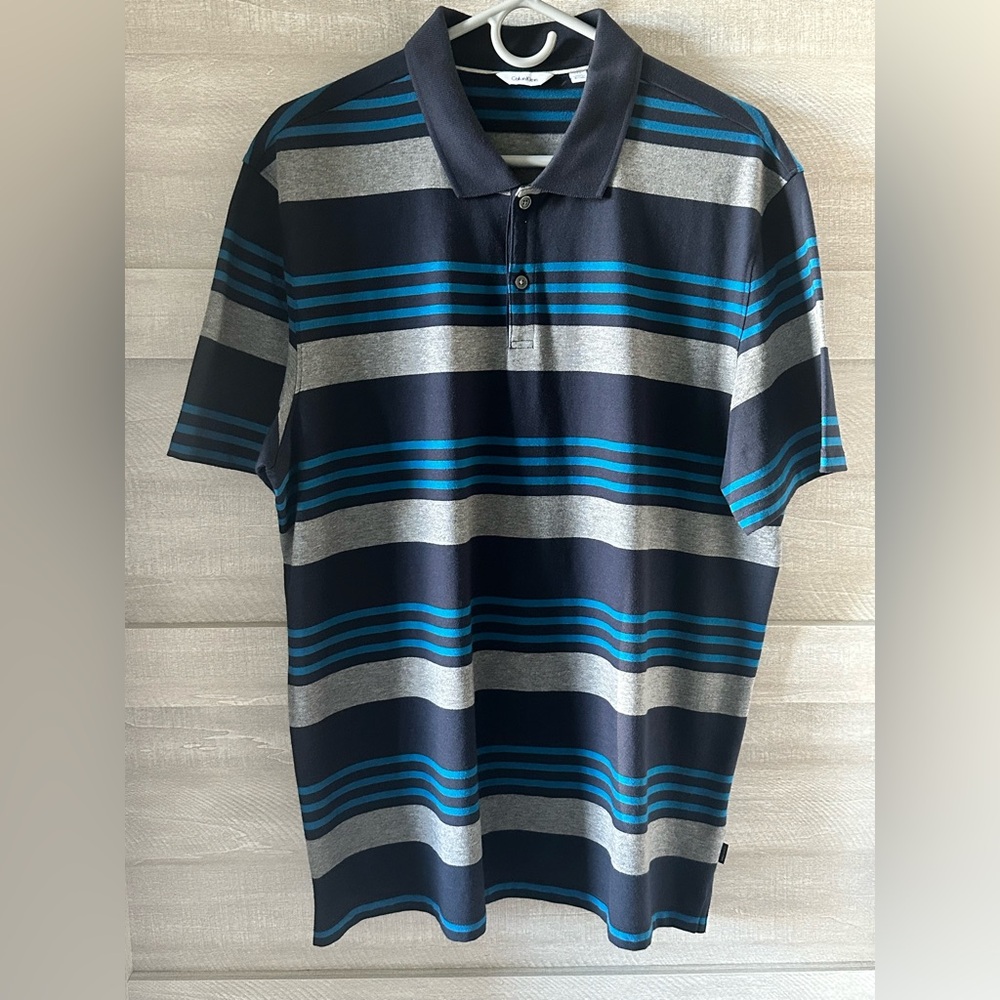 Calvin Klein Men’s Striped Polo - Size Large